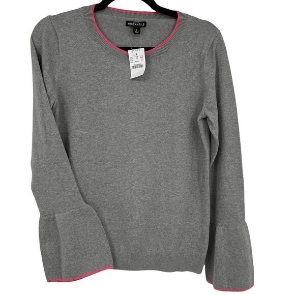 NWT J. Crew Mercantile Bell Sleeve Pullover Crewneck Sweater Top - Picture 1 of 4